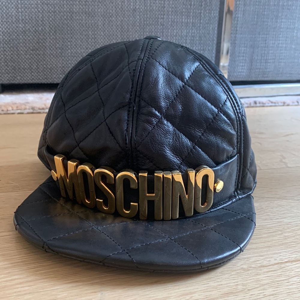 Leather Moschino Cap Gold Letters (L)